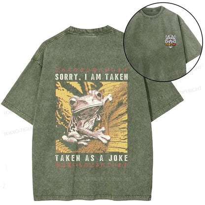 Tokyo-Tiger The Tragic Frog Japanese Front Back Washed T-Shirt