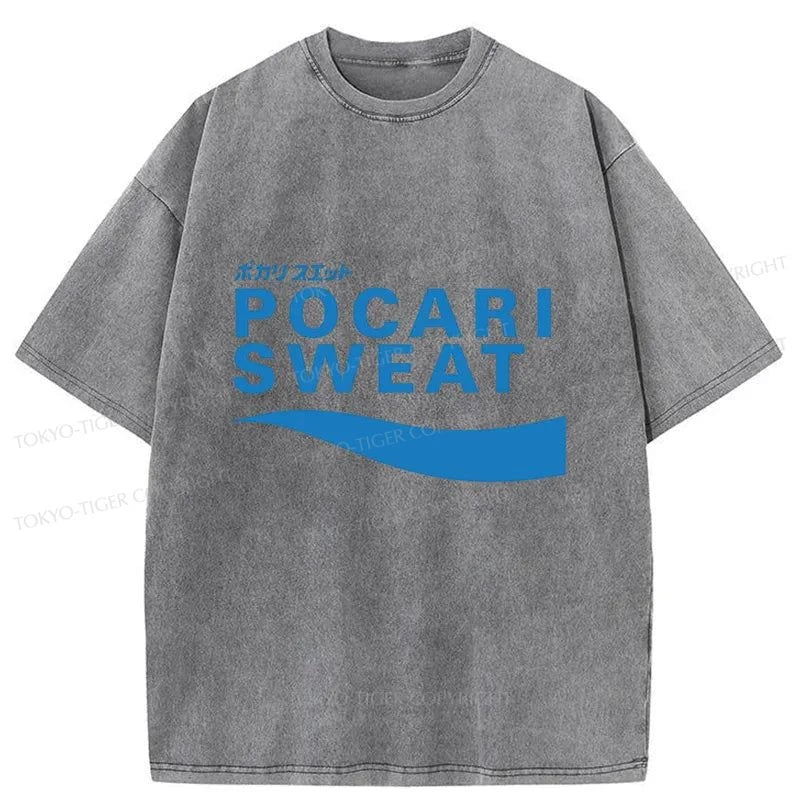 Tokyo-Tiger POCARI SWEAT Blue Washed T-Shirt