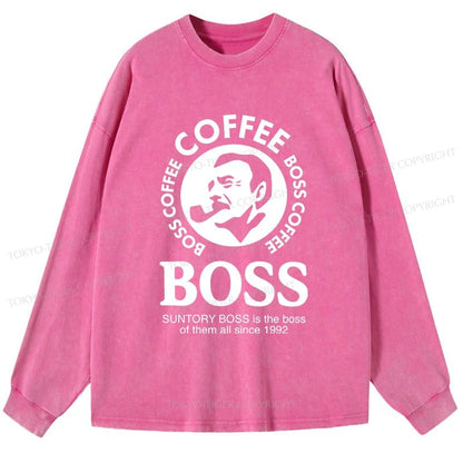 Tokyo-Tiger Boss Is The Boss Of Them All Washed Long Sleeve T-Shirt