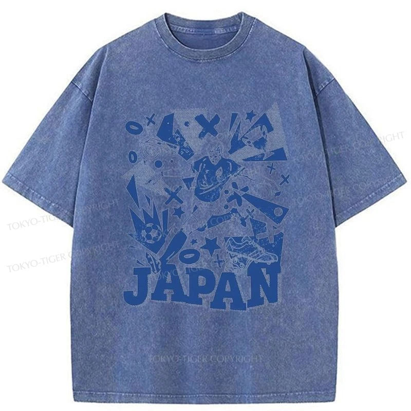 Tokyo-Tiger Japanese Football Retro Soccer Washed T-Shirt