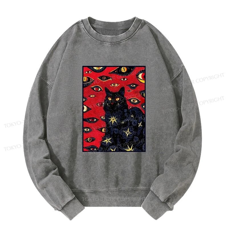 Tokyo-Tiger Mysterious Cat Washed Sweatshirt