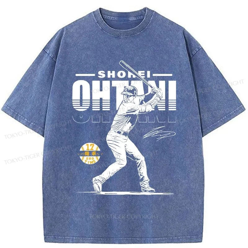 Tokyo-Tiger Retro Shohei Ohtani Japan Washed T-Shirt