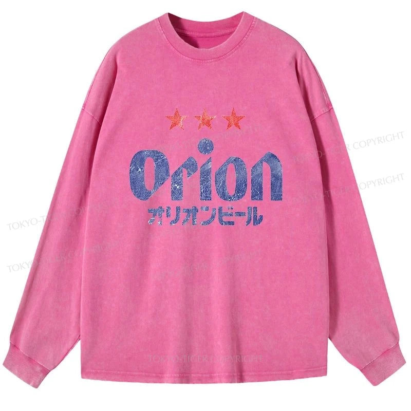 Tokyo-Tiger Orion Breweries Washed Long Sleeve T-Shirt