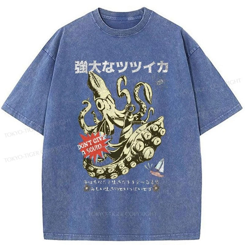 Tokyo-Tiger Squid Graphic Monster Japanese Washed T-Shirt