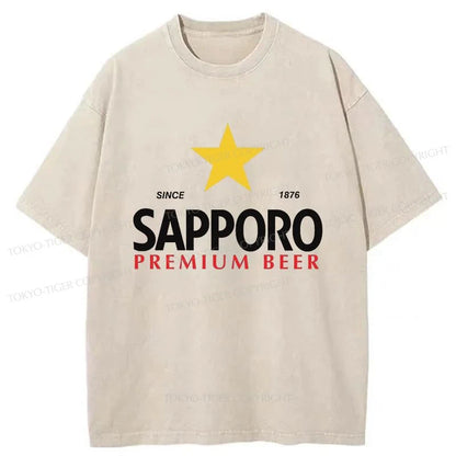 Tokyo-Tiger Sapporo Beer Logo Washed T-Shirt