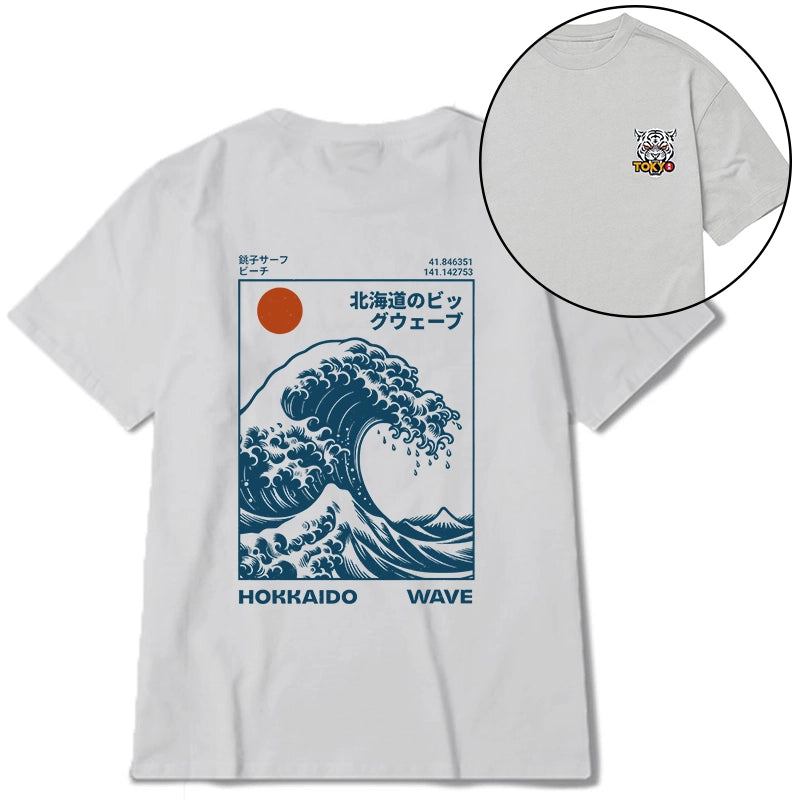 Tokyo-Tiger Hokkaido Wave Japan Front Back Classic T-Shirt