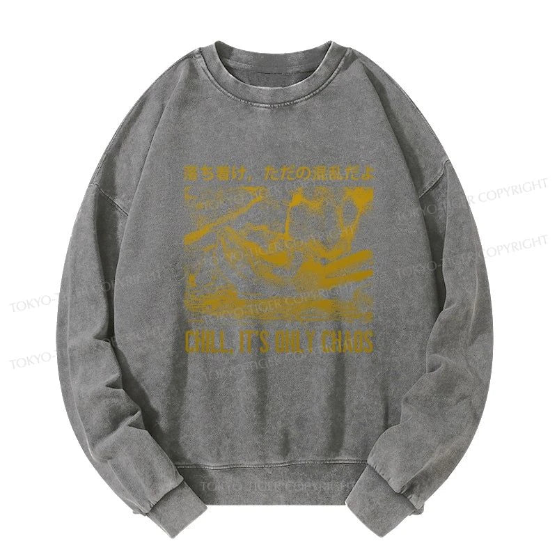 Tokyo-Tiger Cool Frog Japanese Washed Sweatshirt