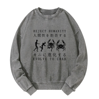 Tokyo-Tiger Reject Humanity Rvolve To Crab Washed Sweatshirt