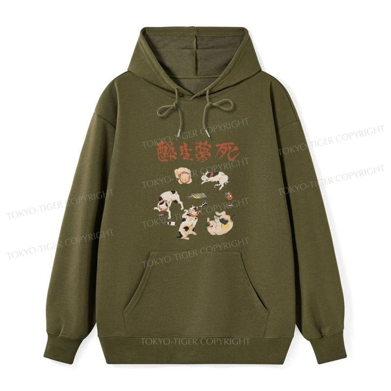 Tokyo-Tiger Drunken Cats Classic Hoodie