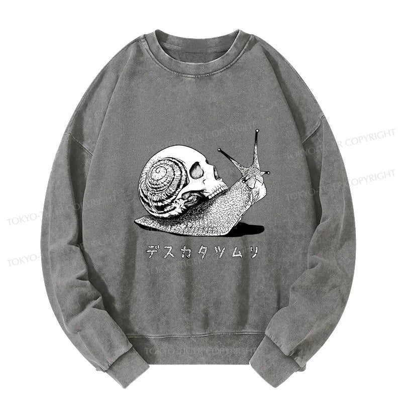 Tokyo-Tiger Death Snail Manga Washed Sweatshirt