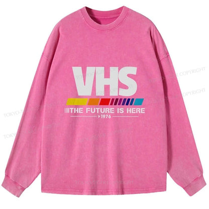 Tokyo-Tiger VHS Japanese Washed Long Sleeve T-Shirt