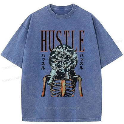 Tokyo-Tiger Hustle Skull Japanese Washed T-Shirt