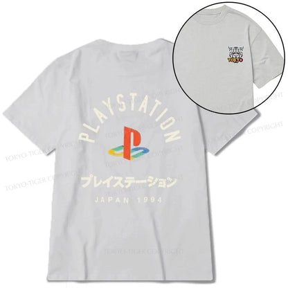 Tokyo-Tiger PlayStation Logo Japan Front Back Classic T-Shirt