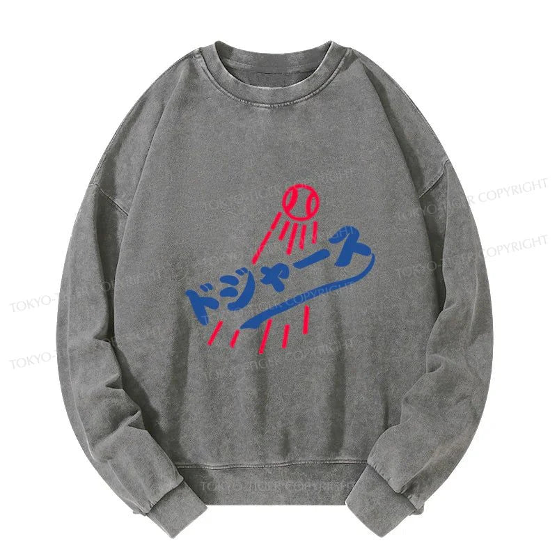 Tokyo-Tiger LA Dodgers Japanese Logo Washed Sweatshirt