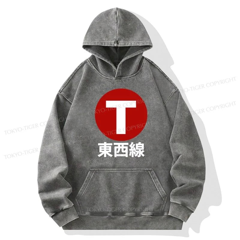 Tokyo-Tiger Tozai Line Kyoto Washed Hoodie