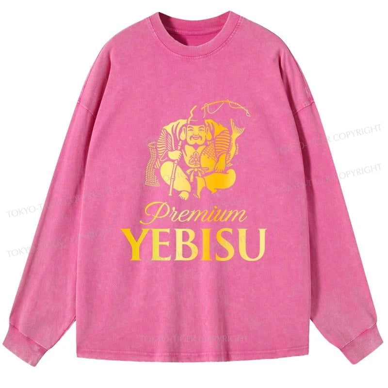 Tokyo-Tiger Yebisu Beer Golden Washed Long Sleeve T-Shirt