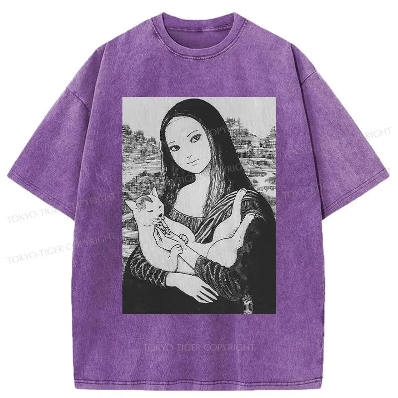 Tokyo-Tiger The Scary Mona Lisa Smile Washed T-Shirt