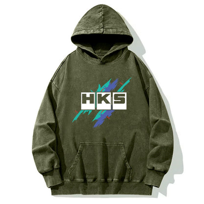 Tokyo-Tiger HKS Drifting Drag JDM Washed Hoodie