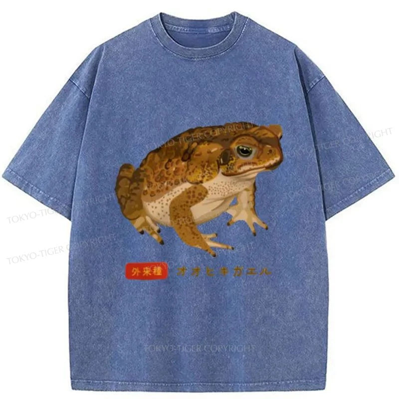 Tokyo-Tiger Brown Frog Japan Washed T-Shirt