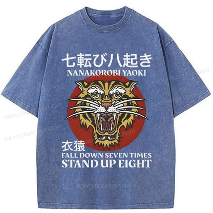 Tokyo-Tiger Retro Tiger Japanese Washed T-Shirt