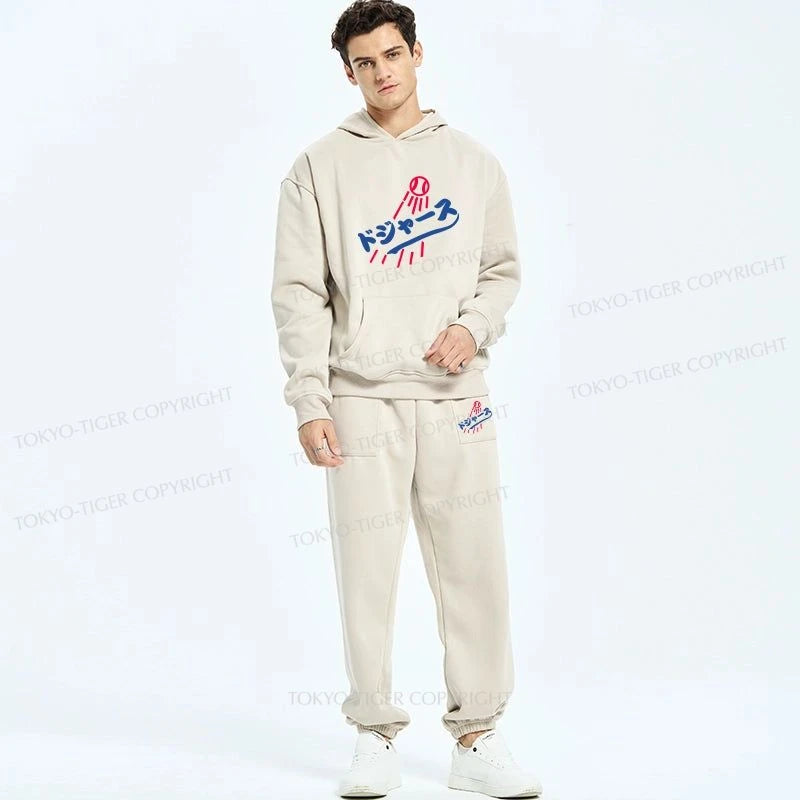 Tokyo-Tiger LA Dodgers Japanese Logo Fleece Lined Hoodie Set