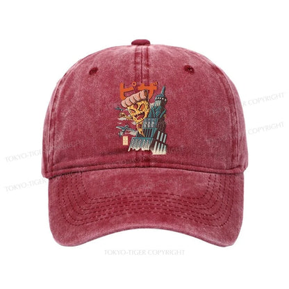 Tokyo-Tiger Great Pizza Kaiju Japanese Washed Cap