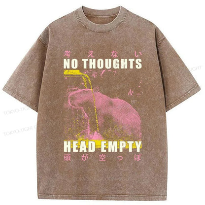 Tokyo-Tiger No Thoughts Head Empty Washed T-Shirt