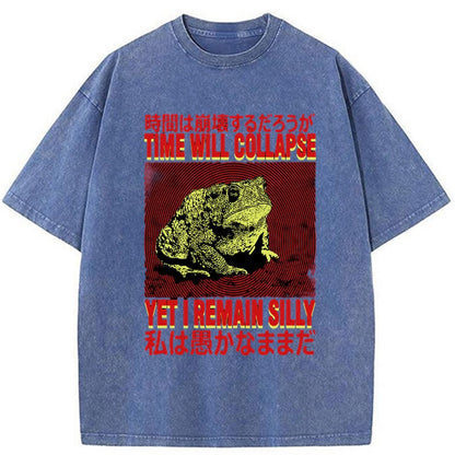 Tokyo-Tiger I Remain Silly Frog Japanese Washed T-Shirt