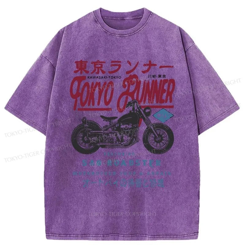 Tokyo-Tiger Motorcycle Japanese Washed T-Shirt