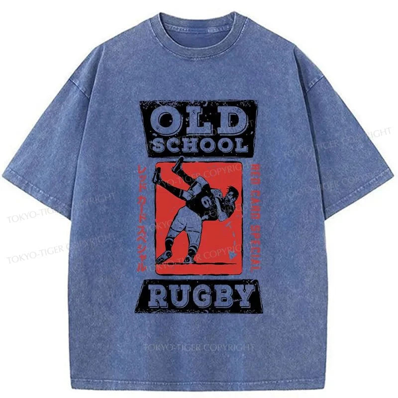 Tokyo-Tiger Old School Rugby Washed T-Shirt