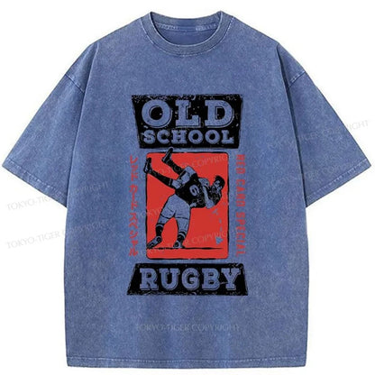 Tokyo-Tiger Old School Rugby Washed T-Shirt