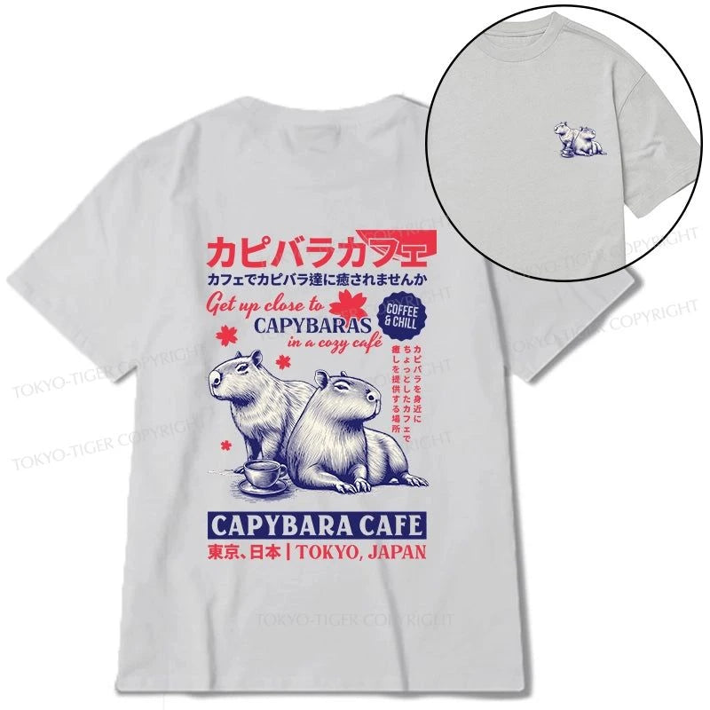 Tokyo-Tiger Tokyo Japan Capybara Cafe Front Back Classic T-Shirt