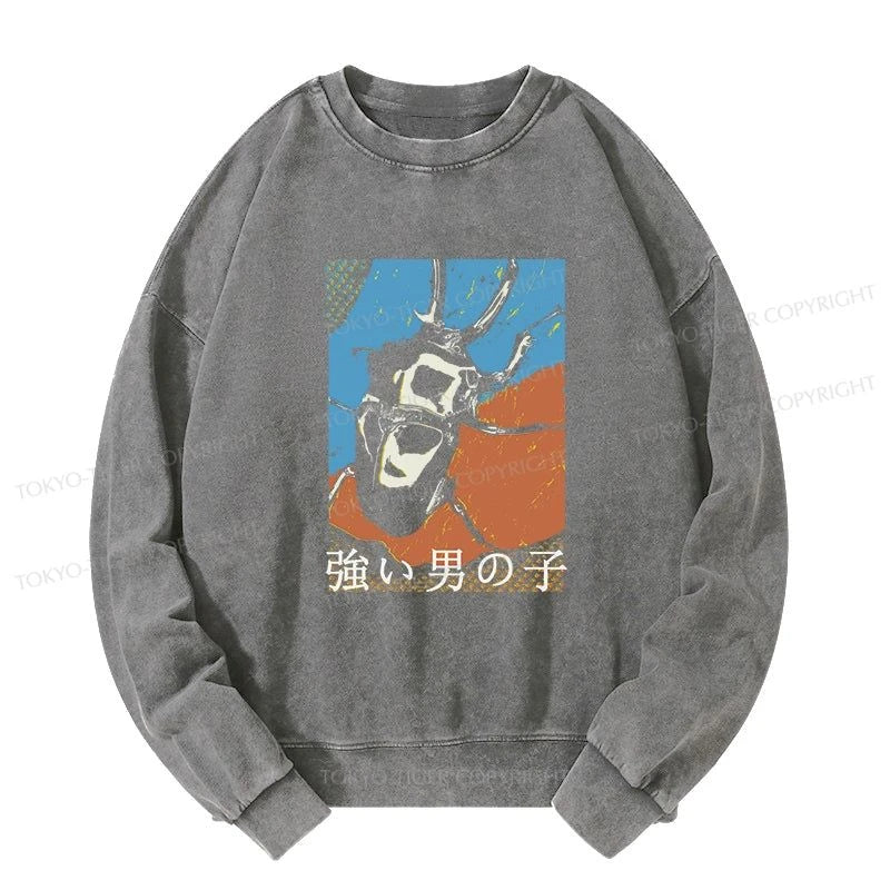 Tokyo-Tiger Strong Beetle Japanese Washed Sweatshirt