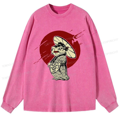 Tokyo-Tiger Frog Monster Washed Long Sleeve T-Shirt