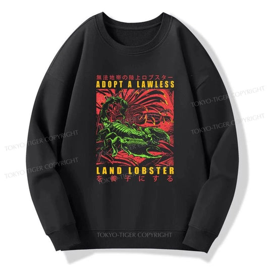 Tokyo-Tiger Adopting A Land Lobster Japanese Sweatshirt