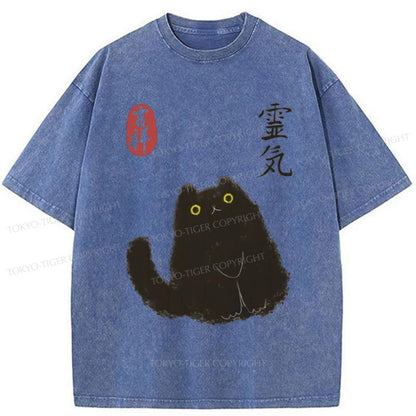 Tokyo-Tiger Black Civet Cat Washed T-Shirt