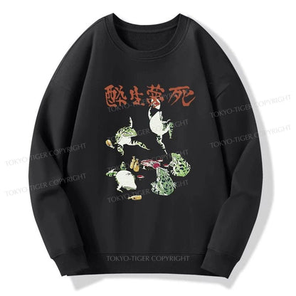 Tokyo-Tiger Japanese Frog Osake Kanji Sweatshirt