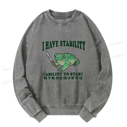 Tokyo-Tiger Mentally Stable Assassin Frog Washed Sweatshirt