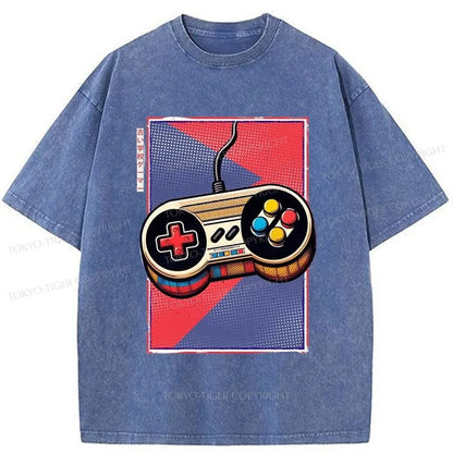 Tokyo-Tiger Gamepad Japanese Washed T-Shirt