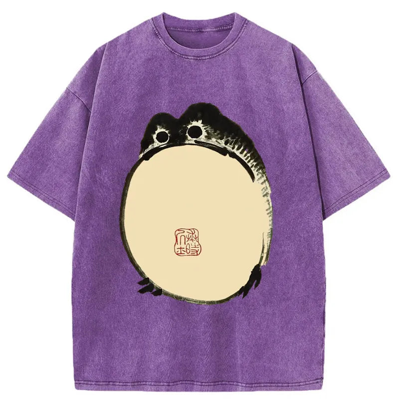 Tokyo-Tiger Grumpy Frog Japanese Washed T-Shirt