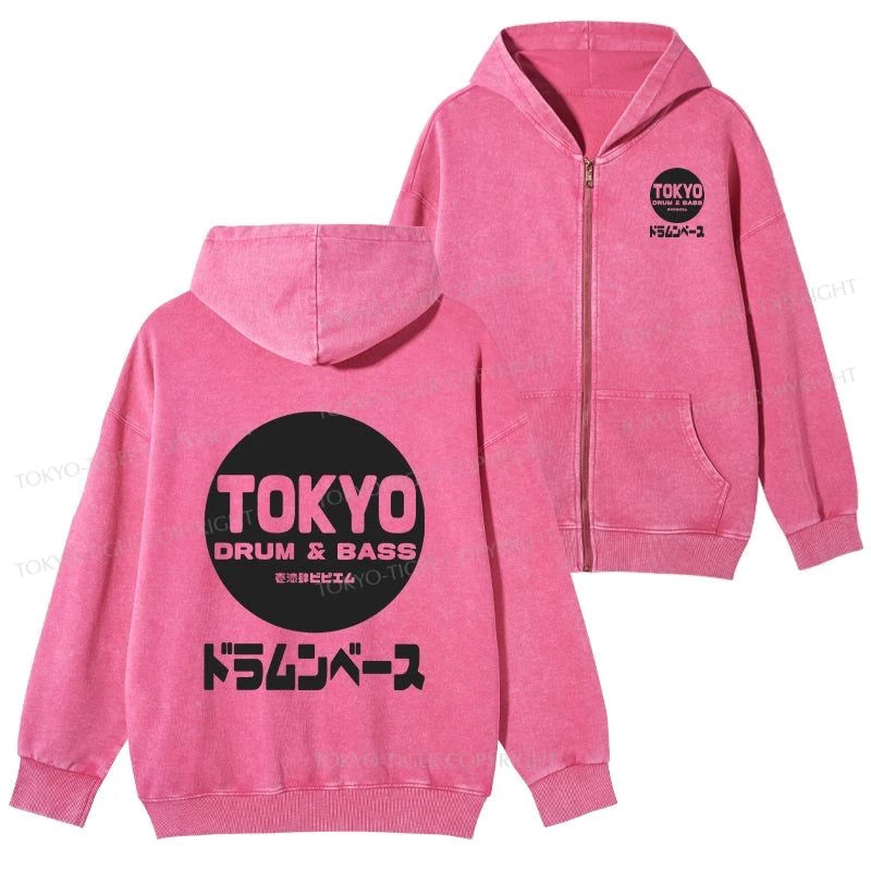 Tokyo-Tiger Tokyo DnB Japanese Washed Zip Hoodie