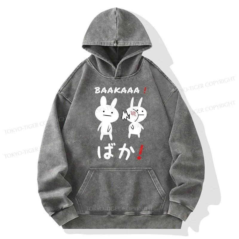 Tokyo-Tiger Anime Baka Manga Slap Washed Hoodie