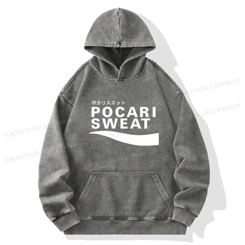 Tokyo-Tiger Japanese Pocari Sweat Logo Washed Hoodie