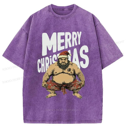 Tokyo-Tiger Christmas Sumo Washed T-Shirt