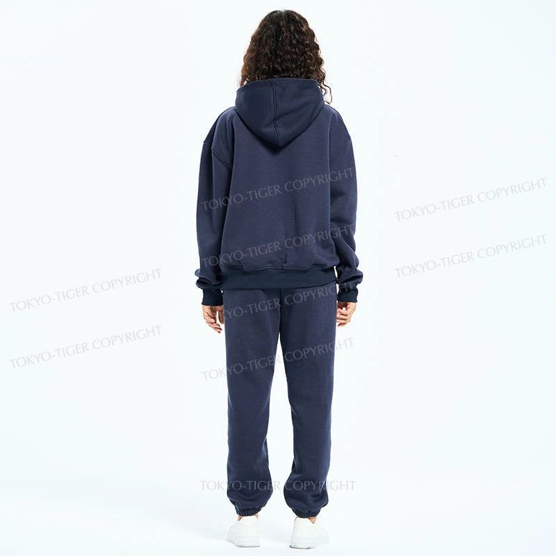 Tokyo-Tiger Octopus Drinks Soju Fleece Lined Hoodie Set