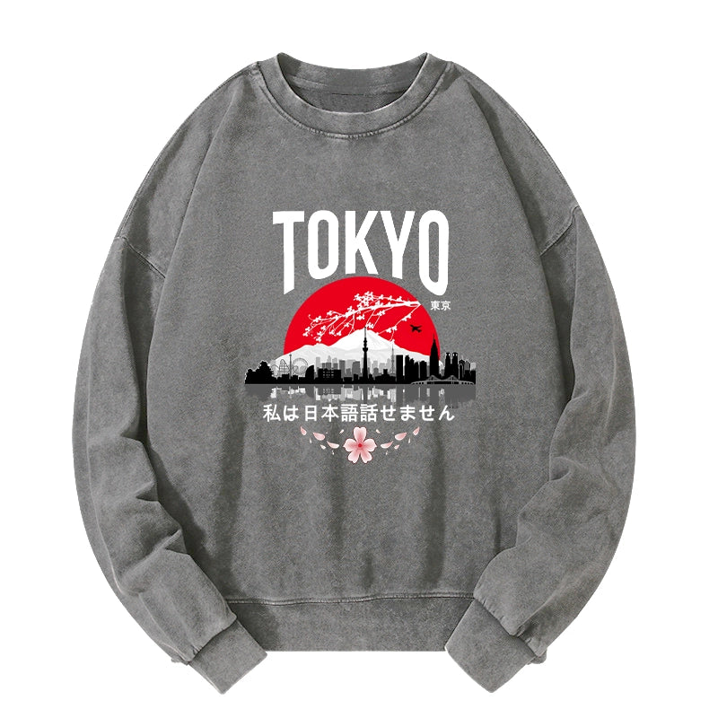 Tokyo-Tiger I don’t speak Japanese Washed Sweatshirt