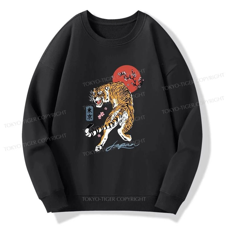 Tokyo-Tiger Tiger Blossom Japanese Sakura Sweatshirt