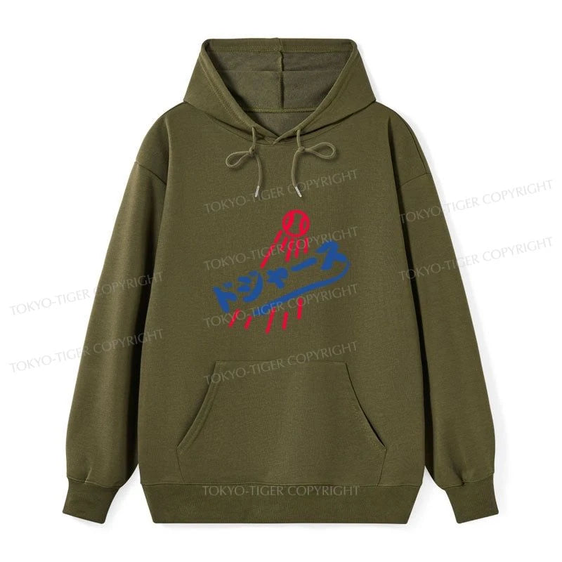 Tokyo-Tiger LA Dodgers Japanese Logo Classic Hoodie