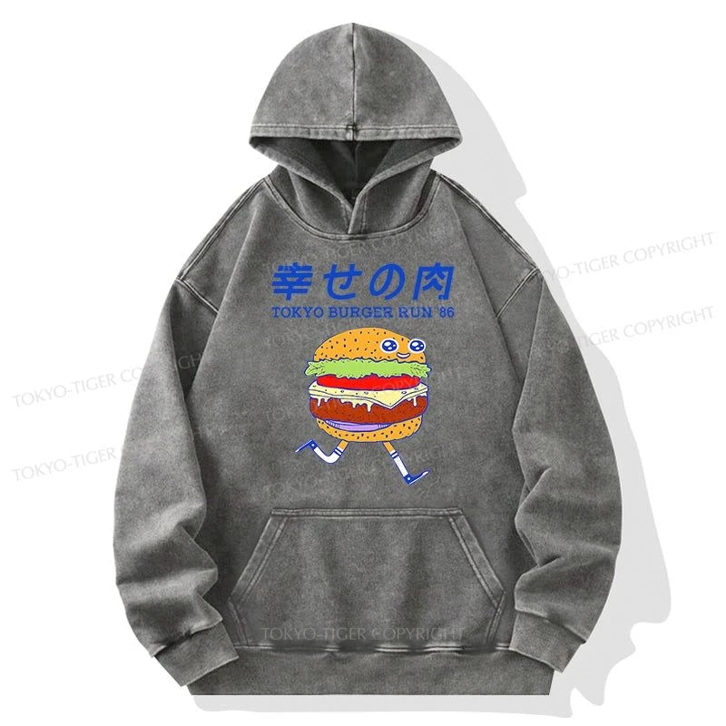 Tokyo-Tiger Tokyo Burger Run Japanese Washed Hoodie