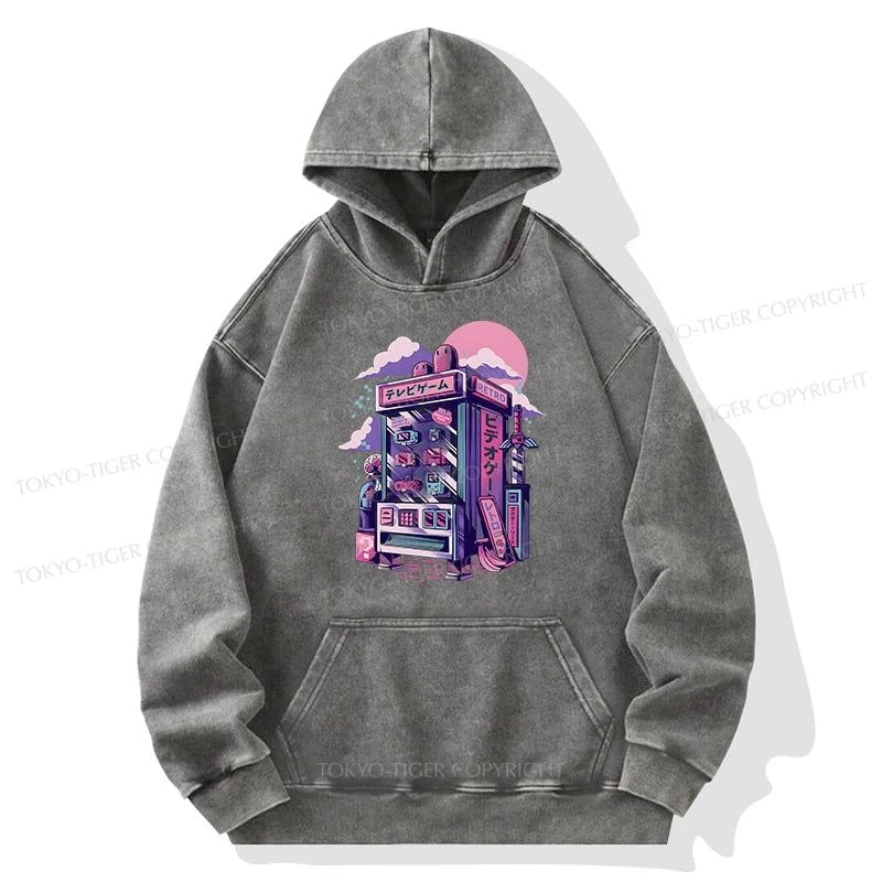 Tokyo-Tiger Japanese Vending Machines Washed Hoodie